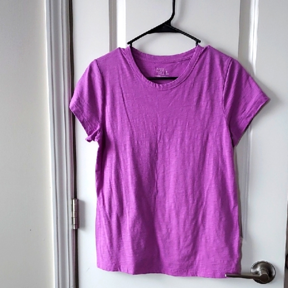Time & Tru Short Sleeve Purple Women's Top Small